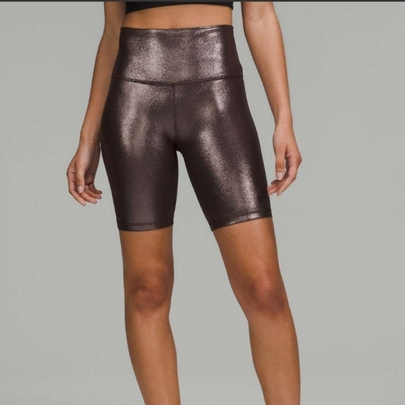 Lululemon Align High-Rise Short 8" *Shine Radiate Foil Print French Press Size 4 - Picture 2 of 15